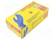 Protective gloves; Size: 9,L; blue; nitryl; 100pcs. PG TOOLS