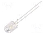 LED; white cold; oval; 4.7x5.7mm; 8400÷11000mcd; 40/70°; 20mA OPTOSUPPLY