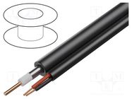 Wire: coaxial; hybrid,RG59; black; wire,stranded; CCA; PVC; Cores: 3 GEMBIRD