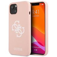 Guess GUHCP13SLS4GWPI iPhone 13 mini 5.4&quot; pink/pink hard case Silicone 4G Logo, Guess