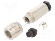 Connector: M9; plug; female; Plating: gold-plated; 125V; IP67; PIN: 8 BINDER