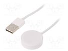 Cable: for smartwatch charging; 1m; white; 1A AKYGA