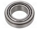 Bearing: tapered roller; Øint: 30mm; Øout: 55mm; W: 17mm; Cage: steel SKF