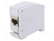 Coupler; Cat: 6a; Keystone; RJ45 socket x2; grey; Rail: TS35 LOGILINK