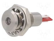 Indicator: LED; flat; red; Ø12.1mm; IP67; DX0505; connectors BULGIN