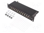 Connector: RJ45; patch panel; Cat: 6a; rack; black; IDC; 10" LOGILINK