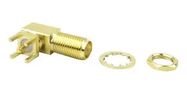 RF COAX CONN, R/A SMA BLKHD JACK, 50 OHM