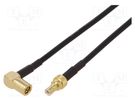Cable; 3m; SMB male,SMB female; shielded; black; angled,straight MFG