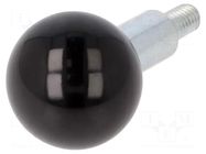 Ball knob; Ø: 25mm; Ext.thread: M6; 11mm ELESA+GANTER