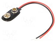 6F22 connector; 6F22,6LR61; Batt.no: 1; SNAP-IN; cables; 100mm KEYSTONE