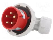 Connector: AC supply 3-phase; plug; male; 32A; 400VAC; IEC 60309 PCE