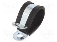 Fixing clamp; ØBundle : 28mm; W: 20mm; steel; Cover material: EPDM MPC INDUSTRIES
