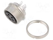 Connector: M16; socket; female; PIN: 4; 6A; 150V; soldering; straight BINDER