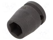 Socket; 6-angles,socket spanner,impact; HEX 16mm; 1/2" BETA
