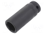 Socket; 6-angles,socket spanner,impact; HEX 22mm; 1/2"; long BETA