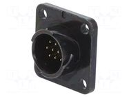 Connector: circular; socket; male; HR34B; 3A; 250VDC; PIN: 10; 200VAC HIROSE