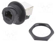 Coupler; PIN: 8; Cat: 5e; plastic; 8p8c; RJ45 socket,both sides AMPHENOL LTW