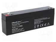 Re-battery: acid-lead; 12V; 2.3Ah; AGM; maintenance-free 