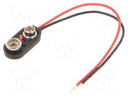6F22 connector; 6F22,6LR61; Batt.no: 1; snap-on; cables; 100mm KEYSTONE