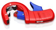 KNIPEX 90 23 02 BK DPT50 Pipe cutter for thick-walled plastic pipes, also foam-core Cutting and chamfering in one step plastic coated 202 mm