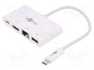 Adapter; HDMI 1.4,Power Delivery (PD),USB 3.0; 0.15m; white Goobay