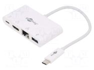 Adapter; HDMI 1.4,USB 3.0; 0.15m; white; Support: 4K,UHD 2160p Goobay