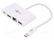 Adapter; HDMI 1.4,USB 3.0; 0.15m; white; 4K,UHD 2160p; 60W GOOBAY
