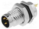 Connector: M8; male; PIN: 3; for panel mounting,front side nut AMPHENOL LTW