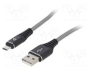 Cable; USB 2.0; USB A plug,USB B micro plug; gold-plated; 2m GEMBIRD