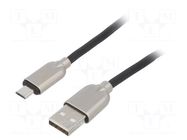 Cable; USB 2.0; USB A plug,USB B micro plug; gold-plated; 2m GEMBIRD