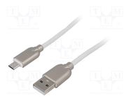 Cable; USB 2.0; USB A plug,USB B micro plug; gold-plated; 2m GEMBIRD