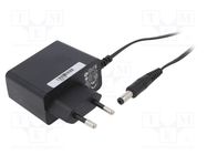 Power supply: switched-mode; mains,plug; 12VDC; 1.25A; 15W; 84.13% POS