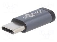 Adapter; OTG,USB 2.0; USB B micro socket,USB C plug GOOBAY