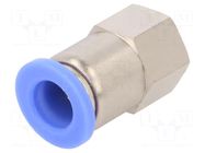 Push-in fitting; straight; -0.95÷15bar; nickel plated brass PNEUMAT