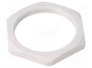 Nut; PG42; polyamide; Thk: 8mm; Spanner: 65mm; grey; Thread: PG HUMMEL