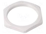 Nut; PG42; polyamide; Thk: 8mm; Spanner: 65mm; grey; Thread: PG HUMMEL
