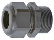Cable gland; with long thread; M20; 1.5; IP68; polyamide; black HUMMEL