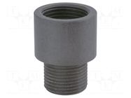 Thread adapter; Int.thread: M63; Ext.thread: PG48; polypropylene HUMMEL