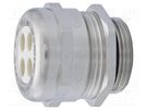 Cable gland; multi-hole; PG16; IP68; brass; Body plating: nickel HUMMEL
