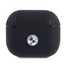 BMW BMA3SSLNA AirPods 3 cover granatowy/navy Geniune Leather Silver Logo, BMW