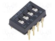 Switch: DIP-SWITCH; Poles number: 4; OFF-ON; -0.025A/24VDC; Pos: 2 TE Connectivity