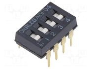 Switch: DIP-SWITCH; Poles number: 4; OFF-ON; -0.025A/24VDC; Pos: 2 TE Connectivity