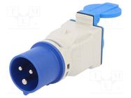 Connector: AC supply; adapter; male/female; 16A; 230VAC; IEC 60309 PCE