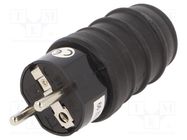 Connector: AC supply; male; plug; 2P+PE; 250VAC; 16A; black; PIN: 3 PAWBOL