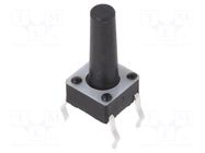 Microswitch TACT; SPST-NO; Pos: 2; 0.05A/12VDC; THT; 1.57N; 6x6x4mm E-SWITCH