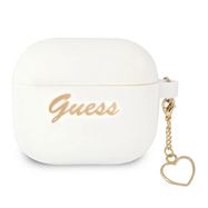Guess GUA3LSCHSH AirPods 3 cover white/white Silicone Charm Heart Collection, Guess