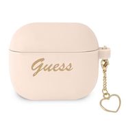 Guess GUA3LSCHSP AirPods 3 cover pink/pink Silicone Charm Heart Collection, Guess