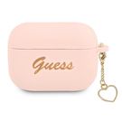 Guess GUAPLSCHSP AirPods Pro cover pink/pink Silicone Charm Heart Collection, Guess