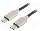 Cable; USB 2.0; USB C plug,both sides; 1m; black; 480Mbps; 60W GEMBIRD