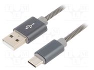 Cable; USB 2.0; USB A plug,USB B micro plug; 2m; grey; 480Mbps GEMBIRD
